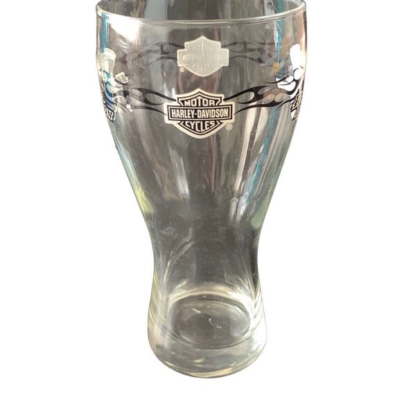 Pre Owned Harley Davidson Motorcycles Pilsner Glass Beer Thick Base Unique - Picture 7 of 11